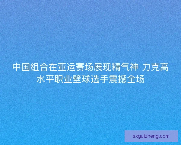 中国组合在亚运赛场展现精气神 力克高水平职业壁球选手震撼全场